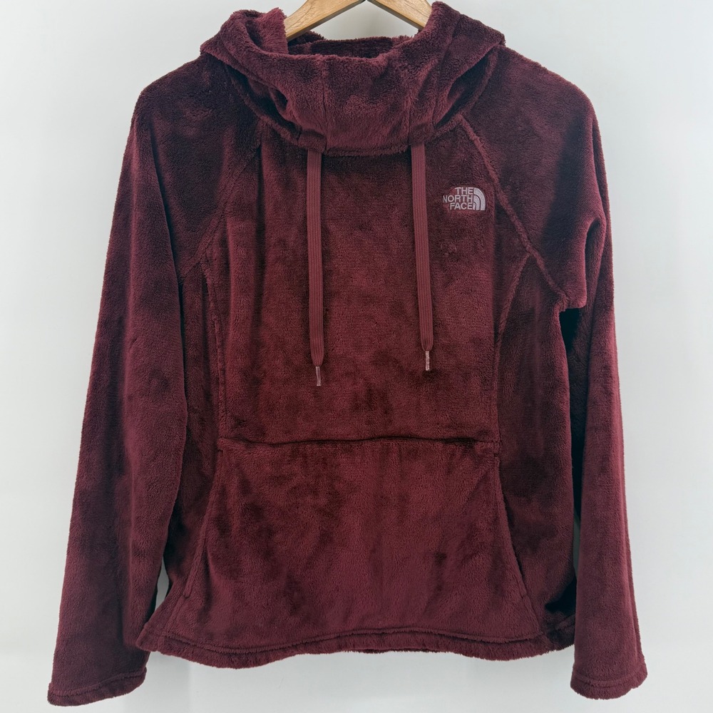 The North Face Osito Pullover Hoodie Burgundy Fleece Women Medium